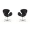Manhattan Comfort Raspberry Faux Leather Adjustable Swivel Chair in Black and Polished Chrome, PK2 2-AC038-BK - alternate 1
